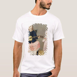 Young Girl with a Guitar and Child with a T-Shirt