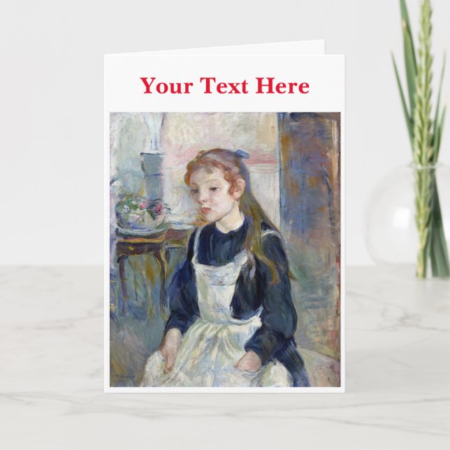 Young Girl with an Apron by Berthe Morisot Thank You Card (Front)