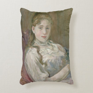 Young Girl with Cat, 1892 Decorative Cushion