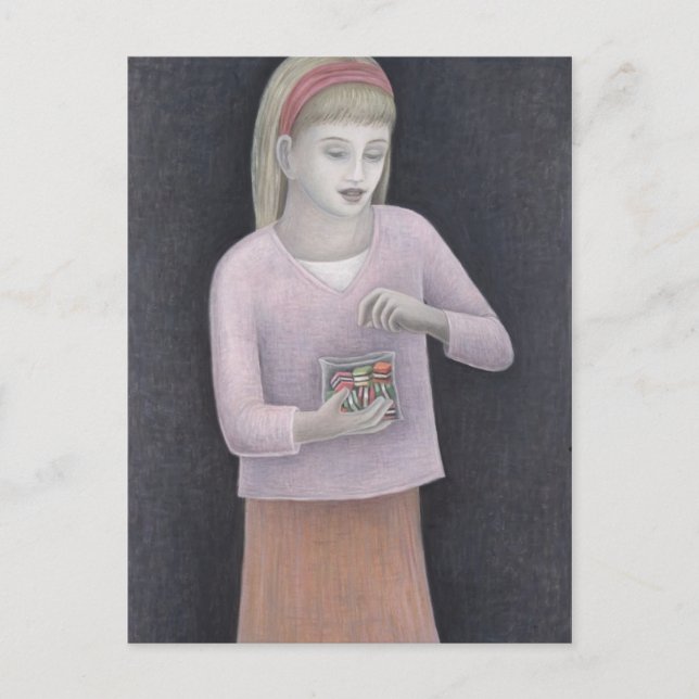 Young Girl with Sweets 2007 Postcard (Front)