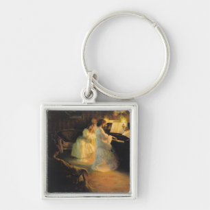 Young Girls at a Piano, 1906 Key Ring