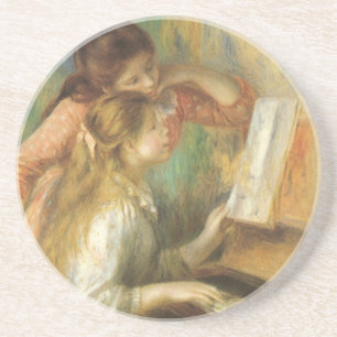 Young Girls at Piano by Pierre Renoir Coaster