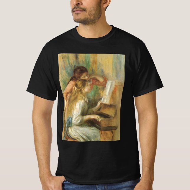 Young Girls at Piano by Pierre Renoir T-Shirt (Front)