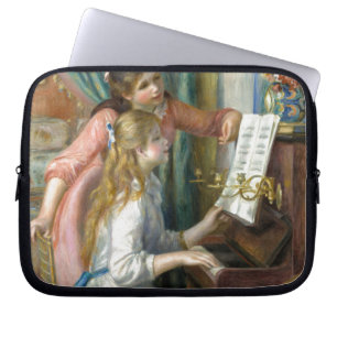 Young Girls at Piano - Pierre Renoir Laptop Sleeve