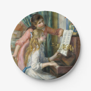 Young Girls at Piano - Pierre Renoir Paper Plate