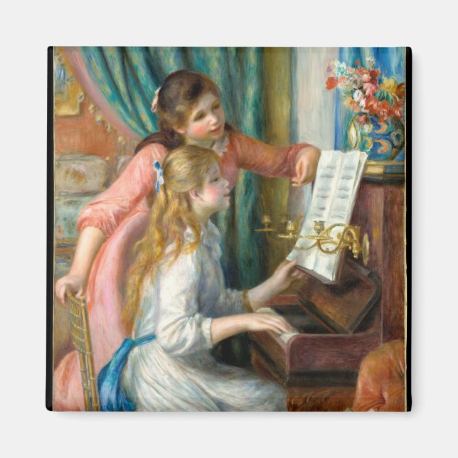 Young girls at the piano by Pierre-Auguste Renoir Magnet (Front)