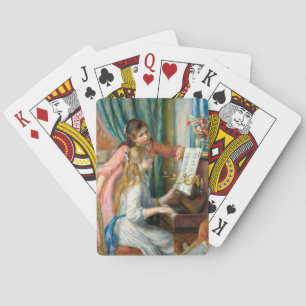 Young girls at the piano by Pierre-Auguste Renoir Playing Cards