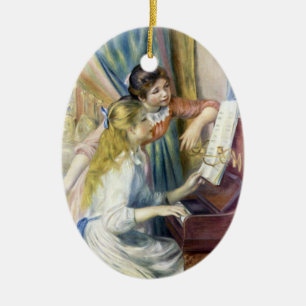 Young Girls at the Piano by Pierre Renoir Ceramic Ornament