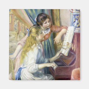 Young Girls at the Piano by Pierre Renoir Magnet