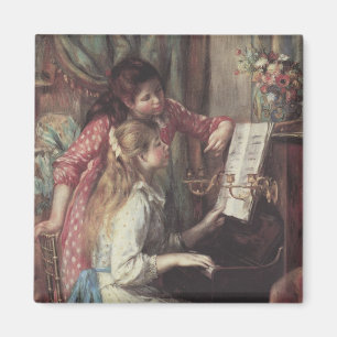 Young Girls at the Piano by Pierre Renoir Magnet