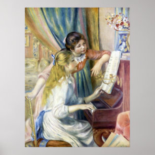 Young Girls at the Piano by Pierre Renoir Poster