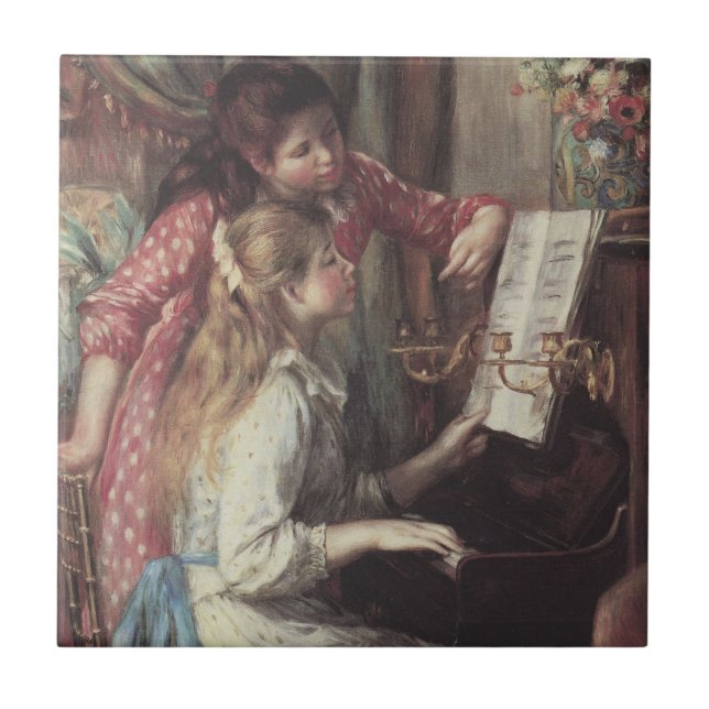 Young Girls at the Piano by Pierre Renoir Tile (Front)