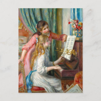 Young Girls at the Piano Impressionism Renoir Postcard