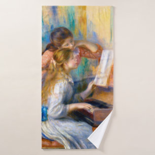 Young Girls at the Piano, Renoir Bath Towel