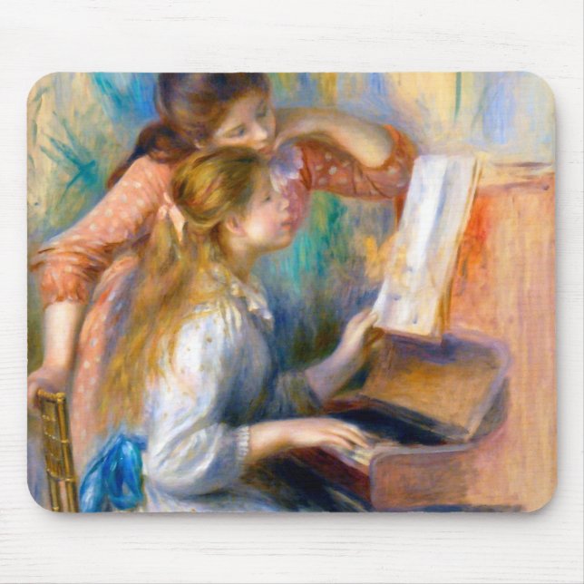 Young Girls at the Piano, Renoir Mouse Pad (Front)