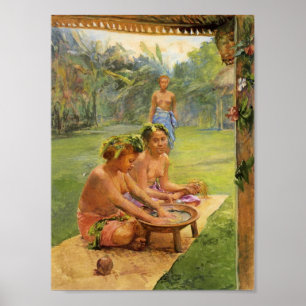 Young Girls Preparing Kava - John LaFarge Poster