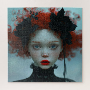 Young Goth Girl with Freckles Jigsaw Puzzle