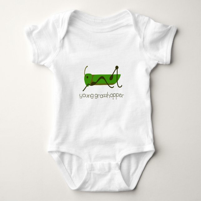 Young Grasshopper Baby Bodysuit (Front)