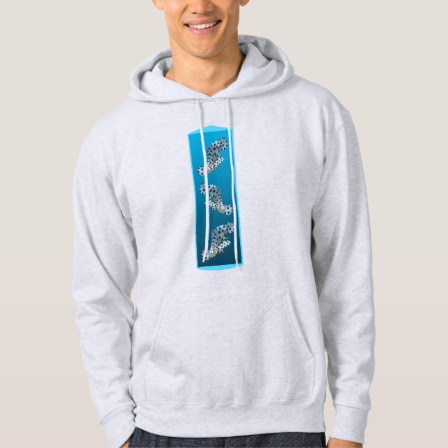 Young Grouper - Design gradient blue background |  Hoodie (Front)