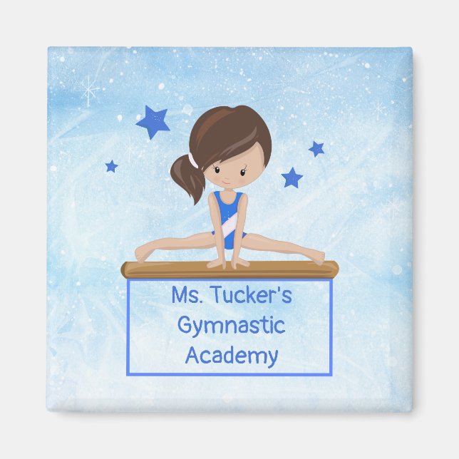 Young Gymnast Academy School Class Custom Winter Magnet (Front)