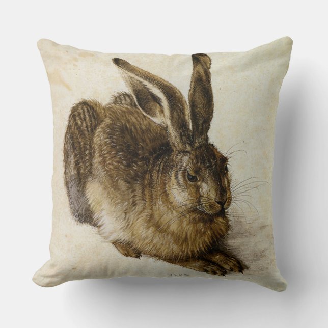 ‘Young Hare’ by Albrecht Dürer Cushion (Front)