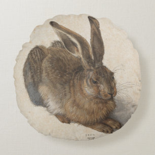 Young Hare by Albrecht Durer Round Cushion