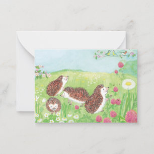 Young Hedgehogs in the Meadow Card