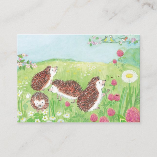 Young Hedgehogs in the Meadow   Enclosure Card (Front)