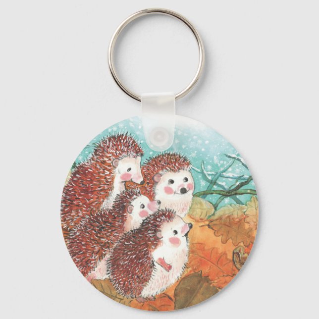 Young Hedgehogs   Key Ring (Front)