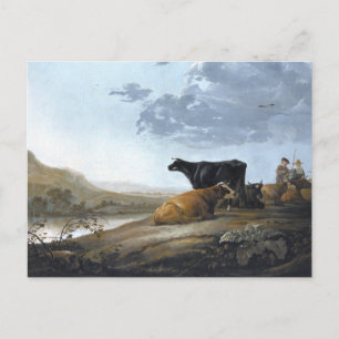 Young Herdsmen with Cows Postcard