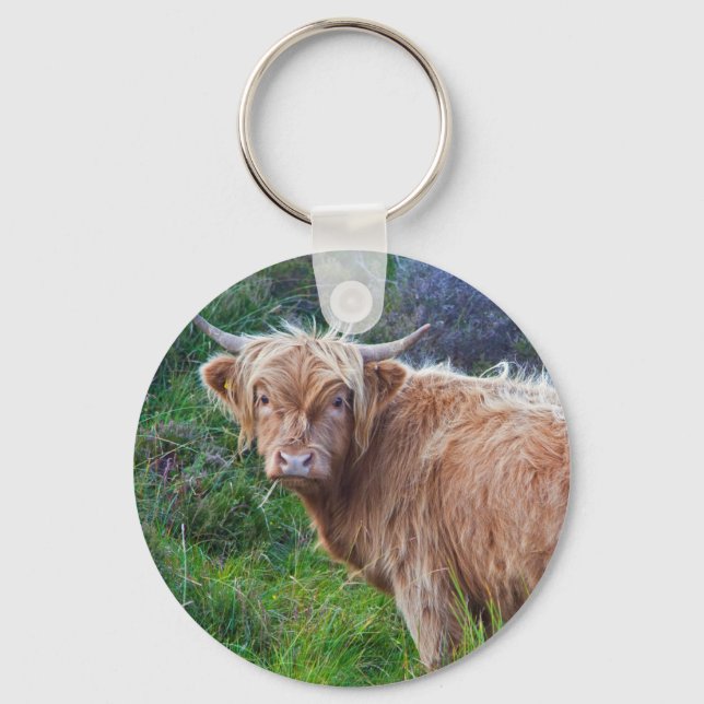 Young Highland Cow Keyring (Front)