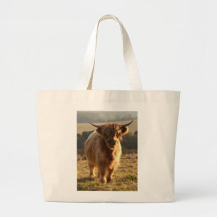 Young Highland Cow Large Tote Bag