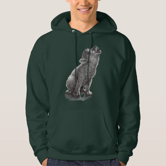 Young Howling Wolf - Drawing Hoodie (Front)
