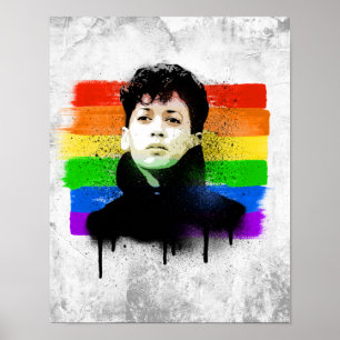 Young Kamala Harris LGBTQ Pride Flag Graffiti Poster