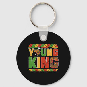 Young King Africa Map Kente Art African American B Key Ring