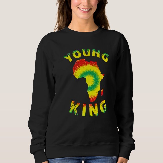 Young King Africa  Map Kente Cloth Men Women  1 Sweatshirt (Front)