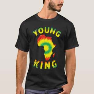 Young King Africa Map Kente Cloth Men Women T-Shirt