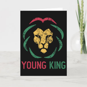 Young King African Lion Boy Black History Month Af Card