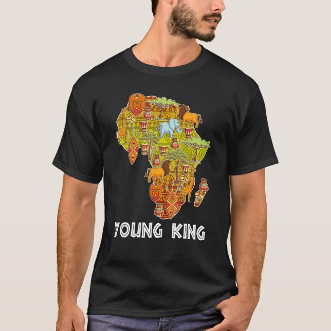 Young King African Little King Black History Month T-Shirt (Front)