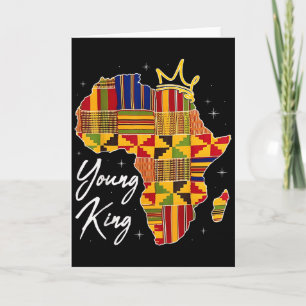 Young King Art African Print Kente Cloth Mens Boys Card