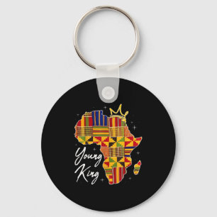 Young King Art African Print Kente Cloth Mens Boys Key Ring