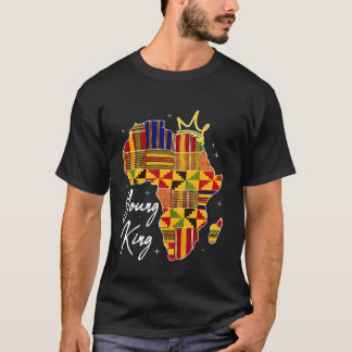 Young King Art African Print Kente Cloth Mens Boys T-Shirt
