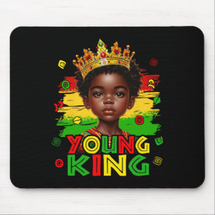 Young King Black History Month Kids Afro Boys Kids Mouse Pad