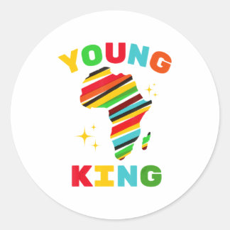 Young King Colorful African American Black History Classic Round Sticker