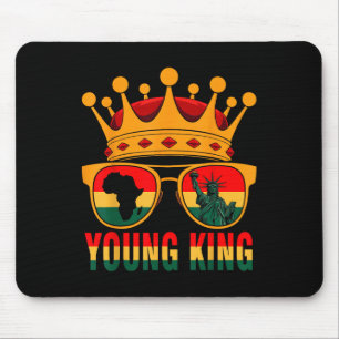 Young King Juneteenth Black African American Sungl Mouse Pad