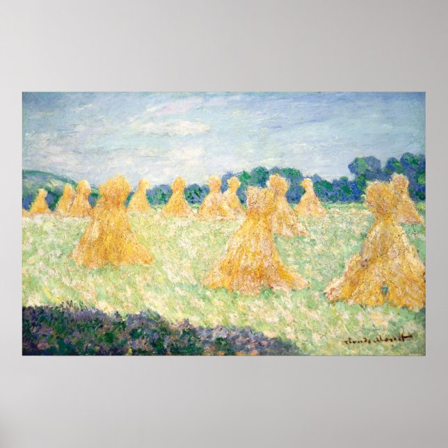 Young Ladies of Giverny Sun Effect by Claude Monet Poster (Front)