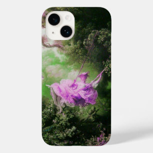 YOUNG LADY AND SWING IN NATURE Green Purple Violet Case-Mate iPhone 14 Case