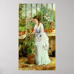 Young Lady in a Conservatory Poster