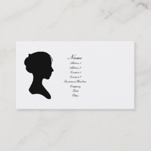 Young Lady Silhouette (version 2) Business Card