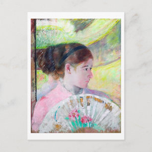 Young Lady with a Japanese Fan, Mary Cassatt Postcard